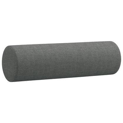 3-Seater Sofa with Throw Pillows Dark Grey Fabric