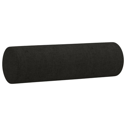 3-Seater Sofa with Throw Pillows Dark Grey Fabric