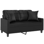 2-Seater Sofa with Throw Pillows Cappuccino Faux Leather