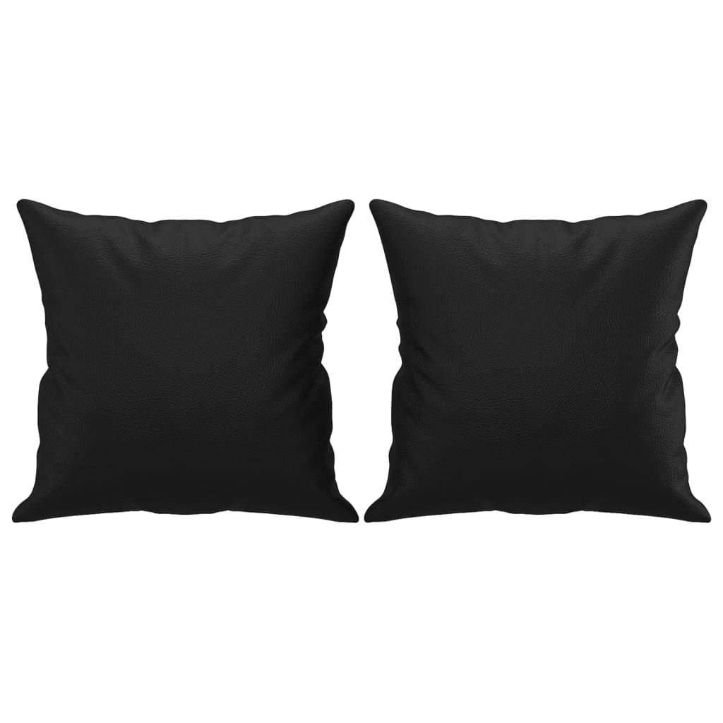 2-Seater Sofa with Throw Pillows Cappuccino Faux Leather