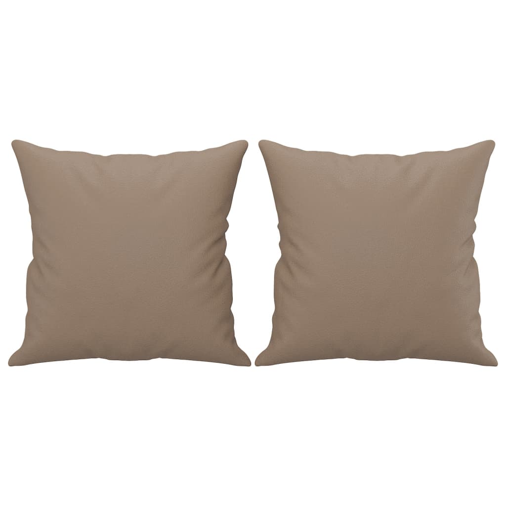 2-Seater Sofa with Throw Pillows Cappuccino Faux Leather
