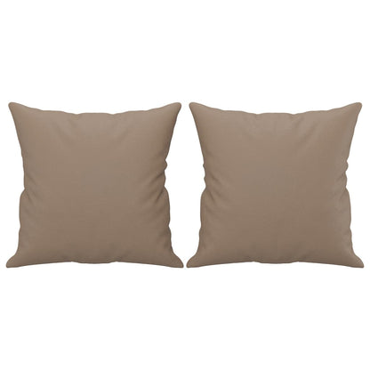 2-Seater Sofa with Throw Pillows Cappuccino Faux Leather