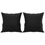 3-Seater Sofa with Throw Pillows Black Faux Leather