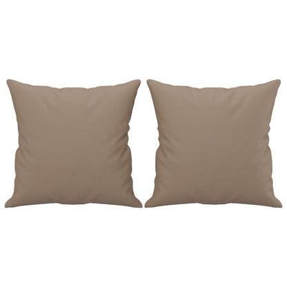 3-Seater Sofa with Throw Pillows Cappuccino Faux Leather