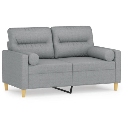 2-Seater Sofa with Throw Pillows fabric