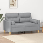 2-Seater Sofa with Throw Pillows fabric