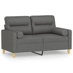 2-Seater Sofa with Throw Pillows fabric