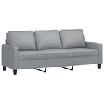 3-Seater Sofa with Footstool Light Grey