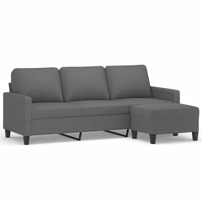 Fabric 3-Seater Sofa Set with Complementary Footstool