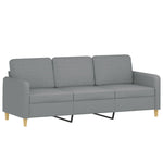 Fabric 3-Seater Sofa Set with Complementary Footstool