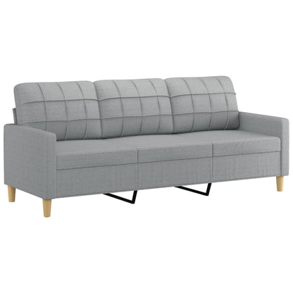 2 Piece Sofa Set with Cushions Light Grey Fabric