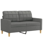 3 Piece Sofa Set with Cushions Black Fabric