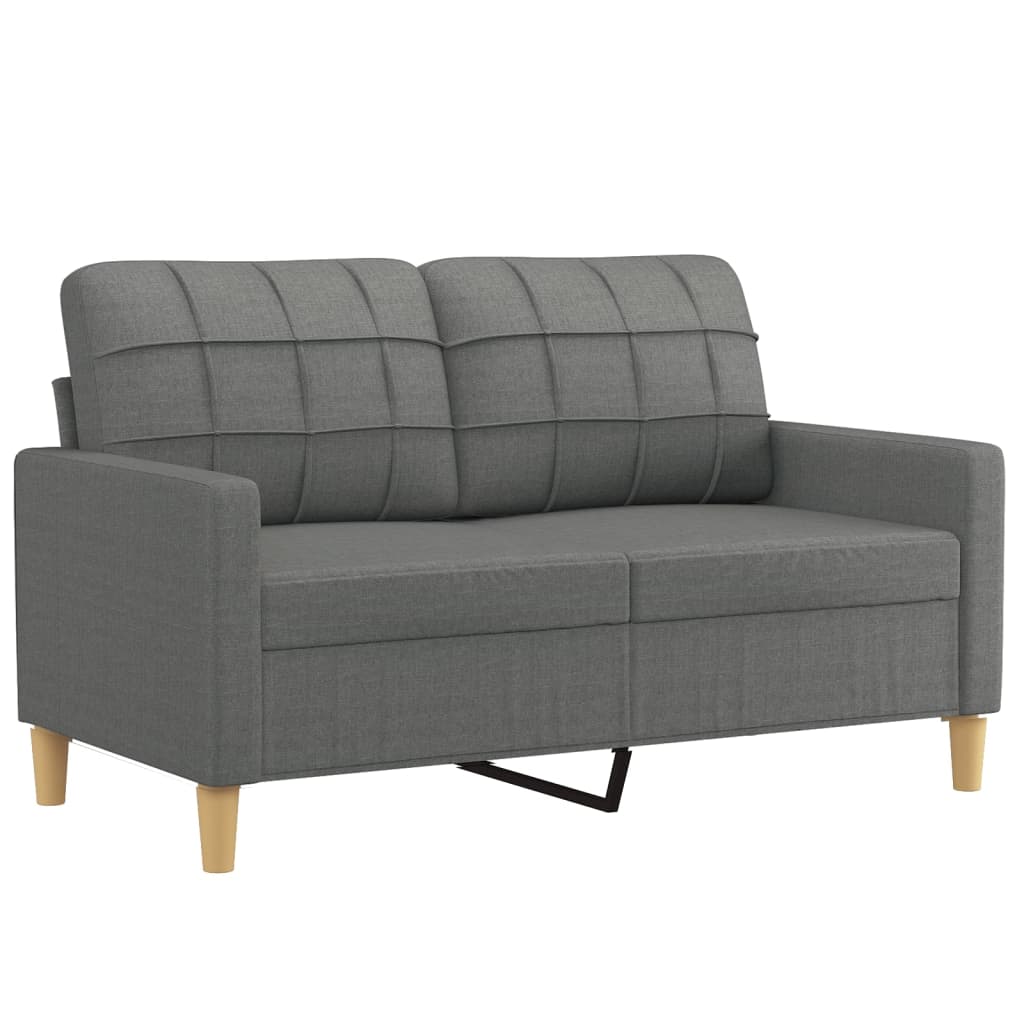 2 Piece Sofa Set with Pillows Black Fabric