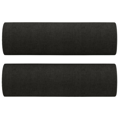 2 Piece Sofa Set with Pillows Black Fabric