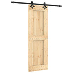 Sliding Door with Hardware Set-Solid Wood Pine