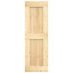 Sliding Door with Hardware Set-Solid Wood Pine