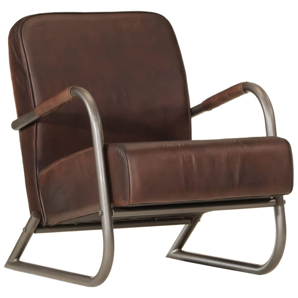  Brown Real Leather Sofa Chair