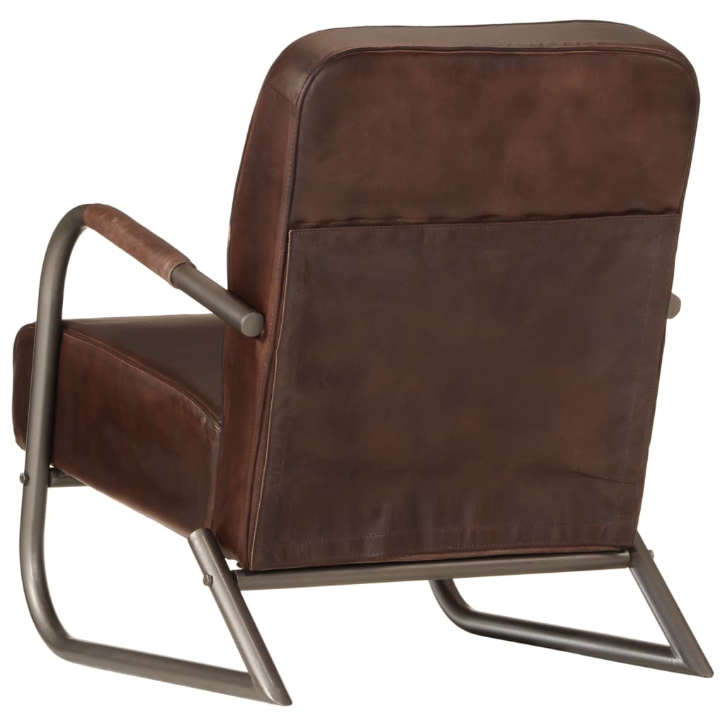 Brown Real Leather Sofa Chair
