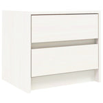 Bedside Cabinet White Solid Wood Pine