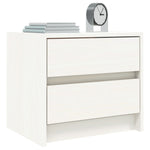 Bedside Cabinet White Solid Wood Pine