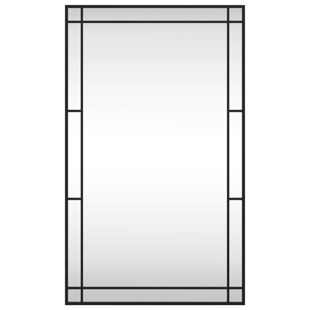 Modern Reflections: Black Iron Rectangle Wall Mirror