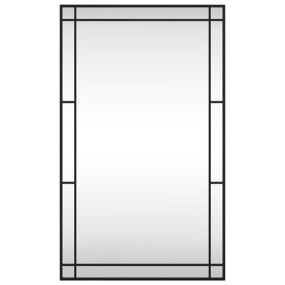 Modern Reflections: Black Iron Rectangle Wall Mirror