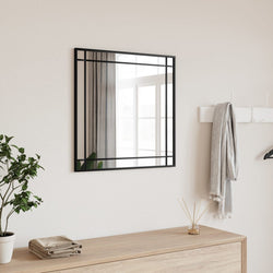 Wall Mirror Black Square Iron
