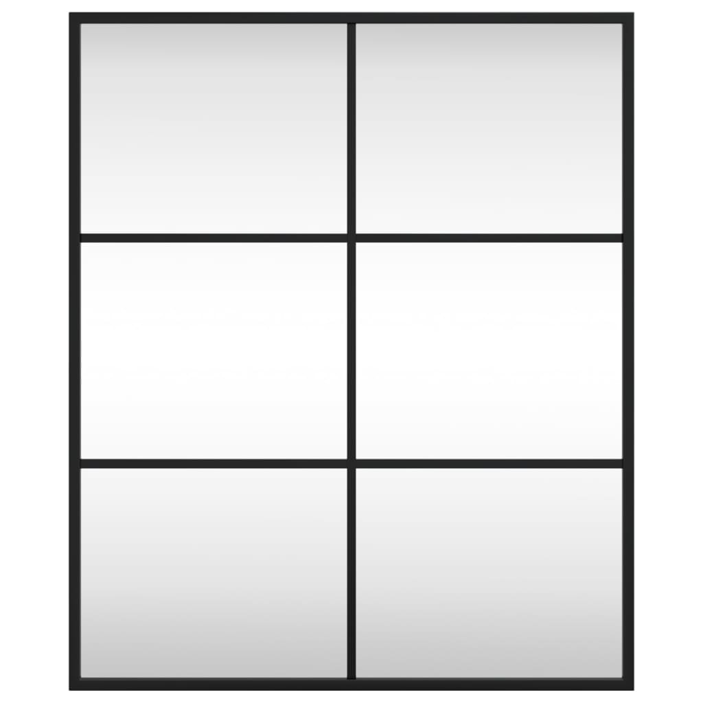 Wall Mirror Rectangle Iron Black
