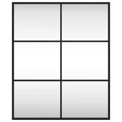 Wall Mirror Rectangle Iron Black