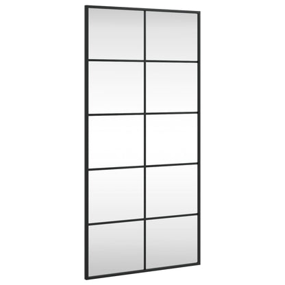 Wall Mirror Black Rectangle Iron