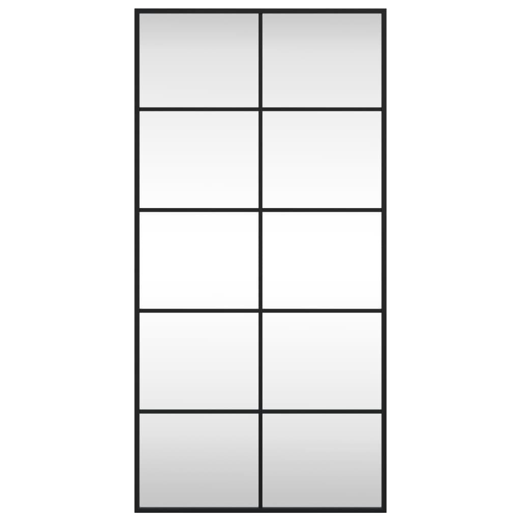Wall Mirror Black Rectangle Iron