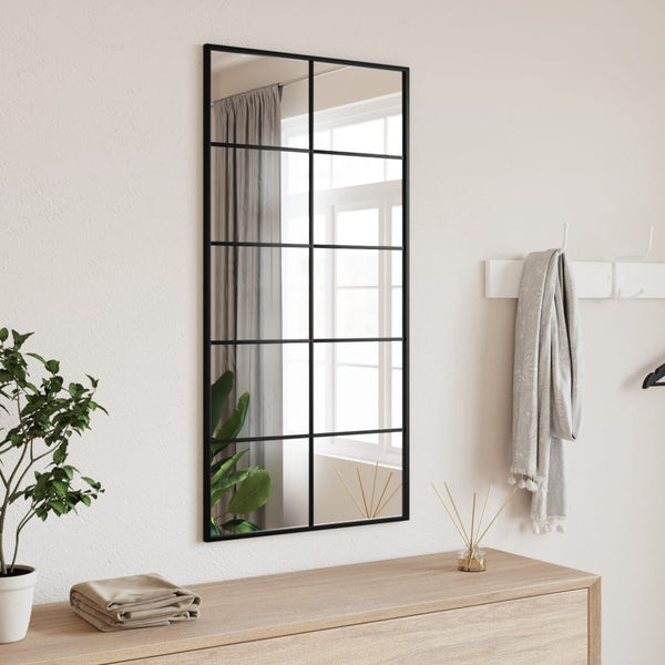  Wall Mirror Black Rectangle Iron