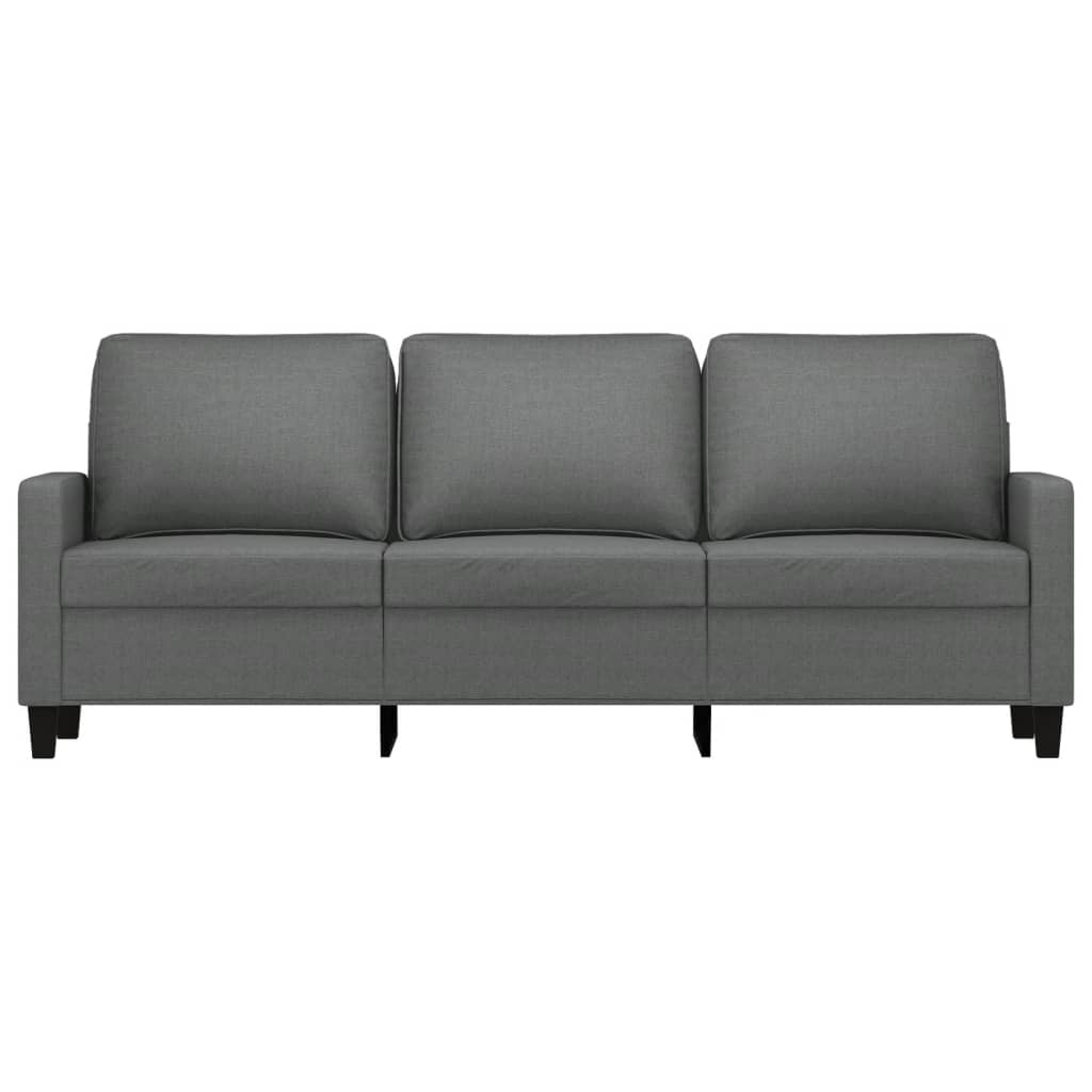3-Seater Sofa Dark Grey Fabric