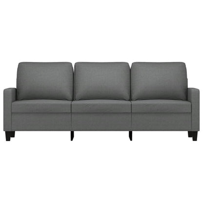 3-Seater Sofa Dark Grey Fabric