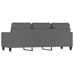 3-Seater Sofa Dark Grey Fabric