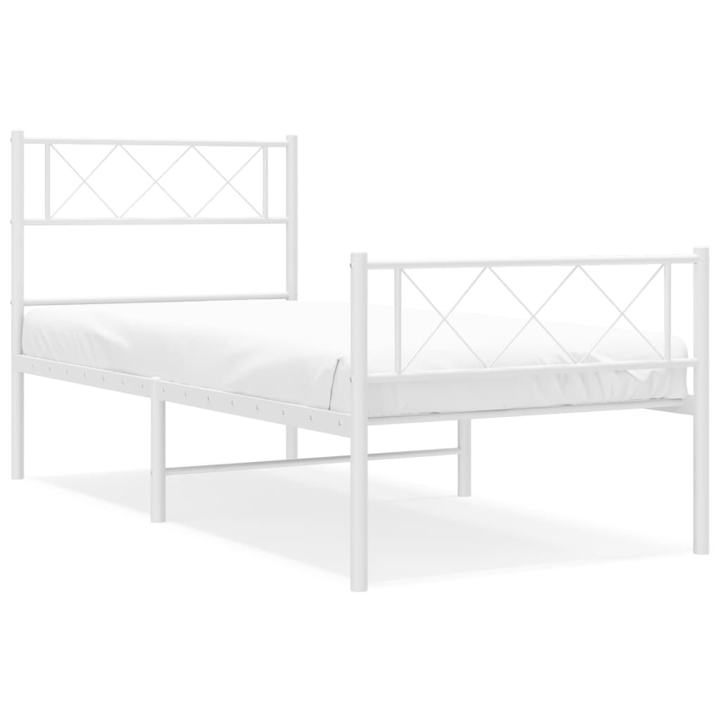 Black-Metal Bed Frame with Headboard and Footboard