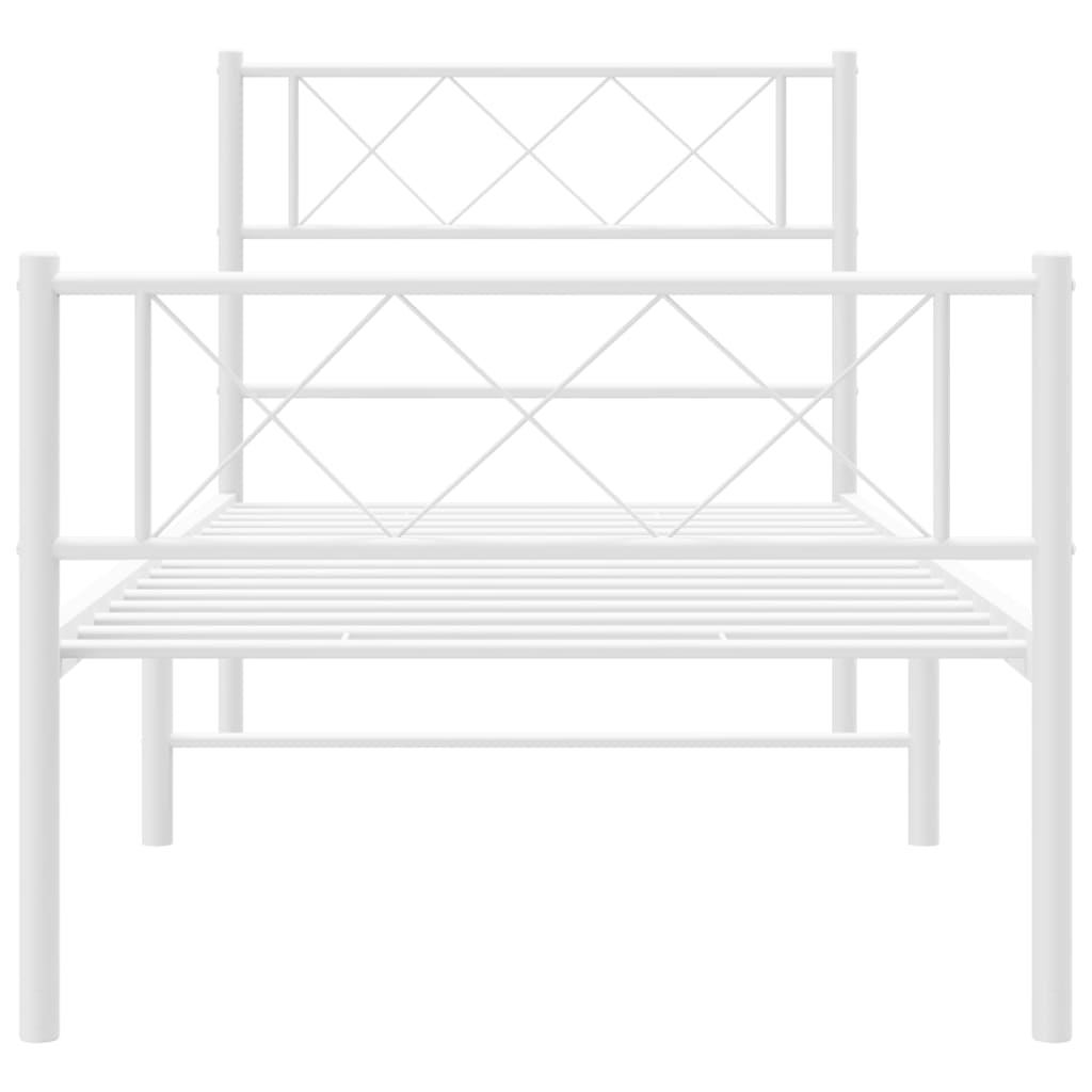Black-Metal Bed Frame with Headboard and Footboard