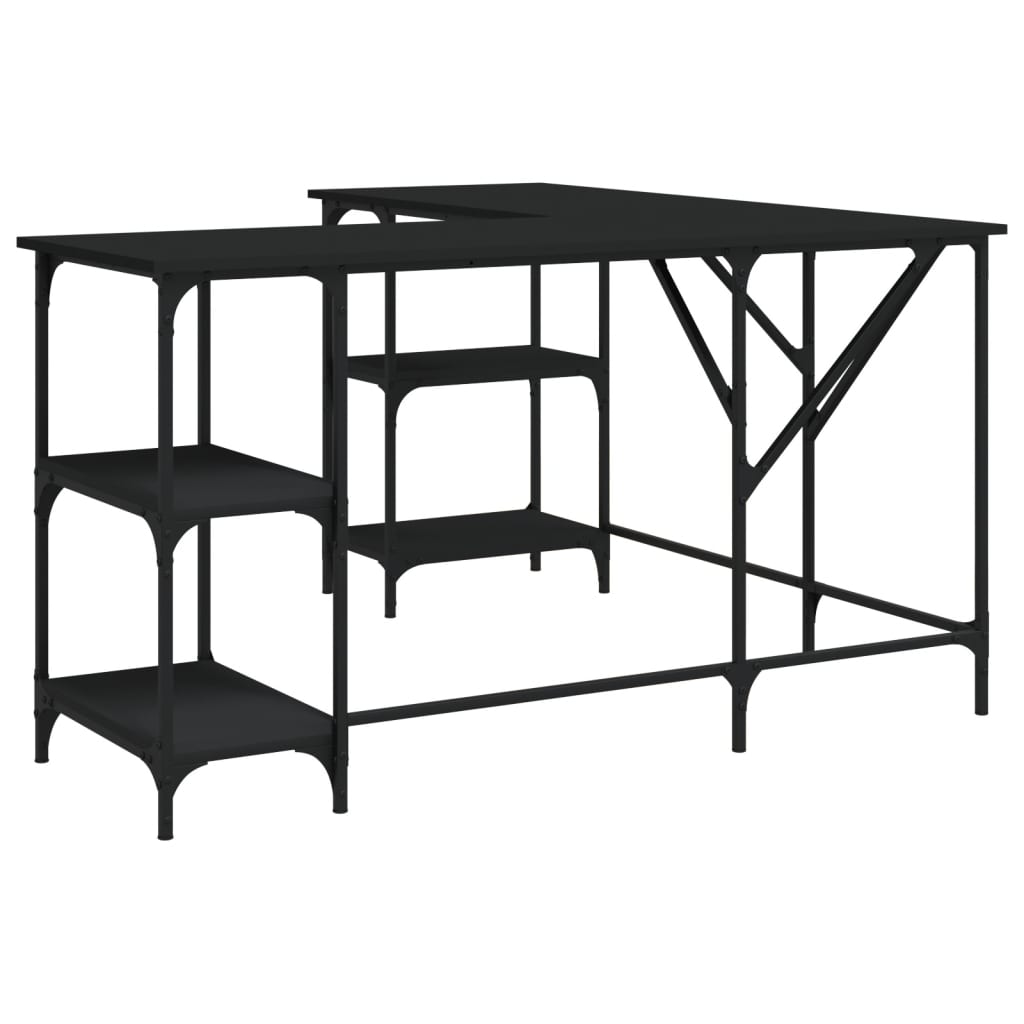 Desk Black Engineered Wood