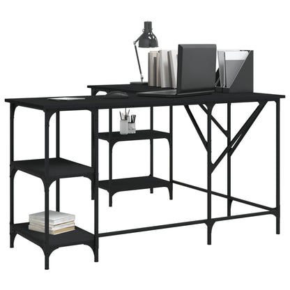 Desk Black Engineered Wood