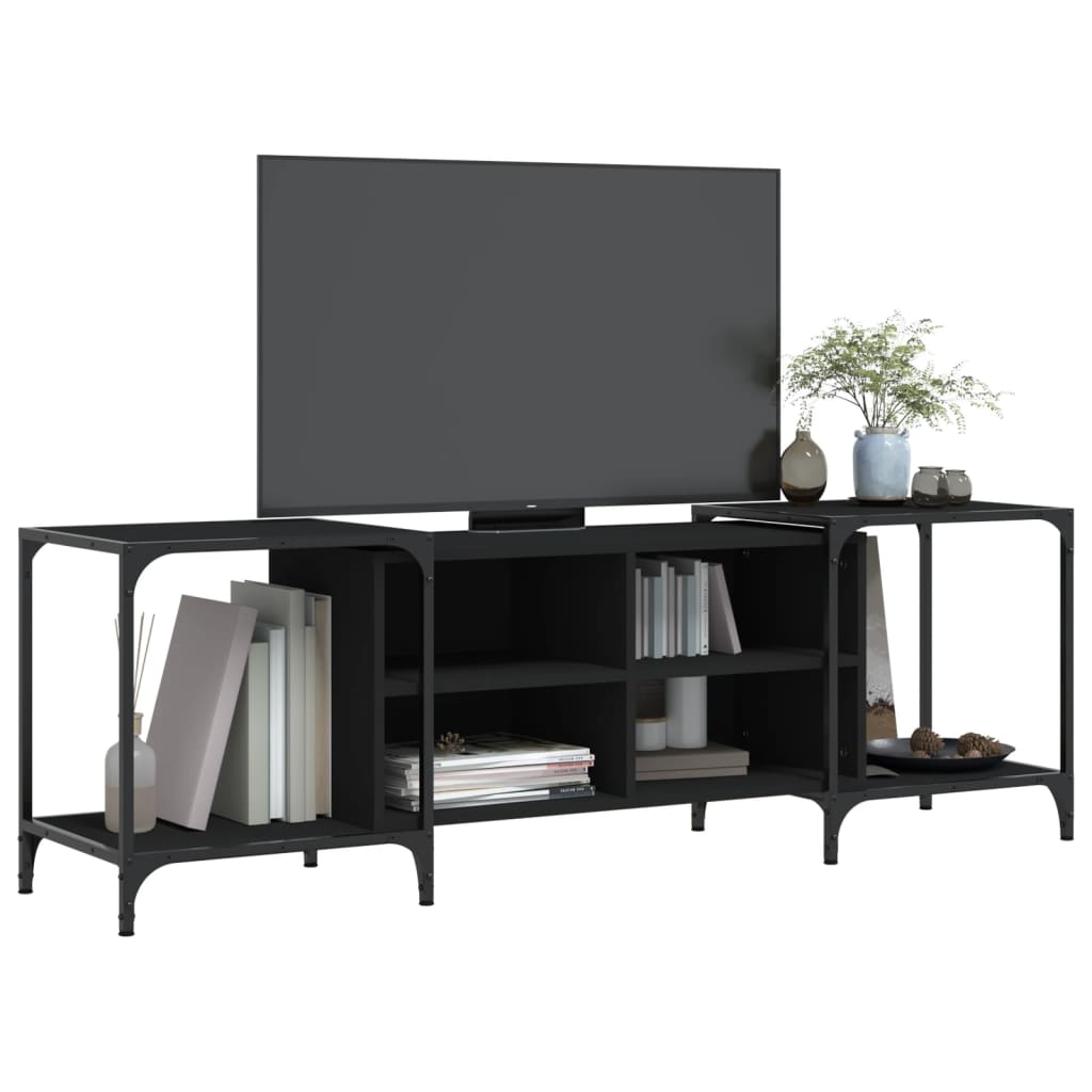 TV Cabinet Black Engineered Wood - 37×50cm