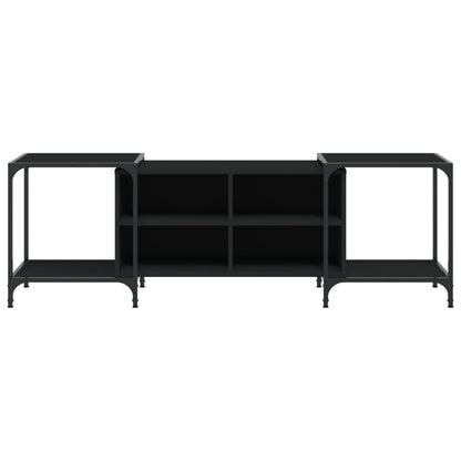 TV Cabinet Black Engineered Wood - 37×50cm