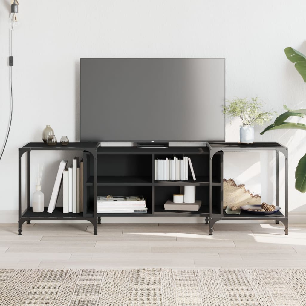 TV Cabinet Black Engineered Wood - 37×50cm