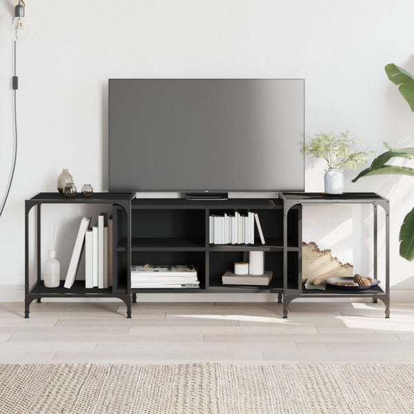  TV Cabinet Black Engineered Wood