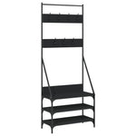 Black Clothes Rack with Shoe Storage