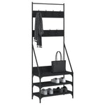 Black Clothes Rack with Shoe Storage