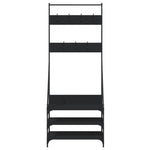 Black Clothes Rack with Shoe Storage