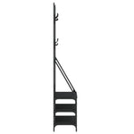 Black Clothes Rack with Shoe Storage