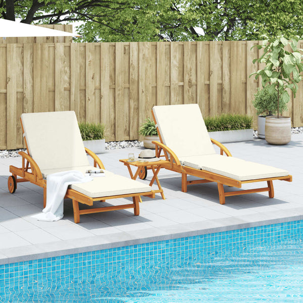  Sun Loungers 2 pcs with Table