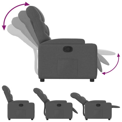 Fabric Recliner Chair Dark Grey 135° | HomeAndLiving