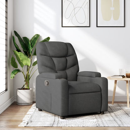 Fabric Recliner Chair Dark Grey 135° | HomeAndLiving